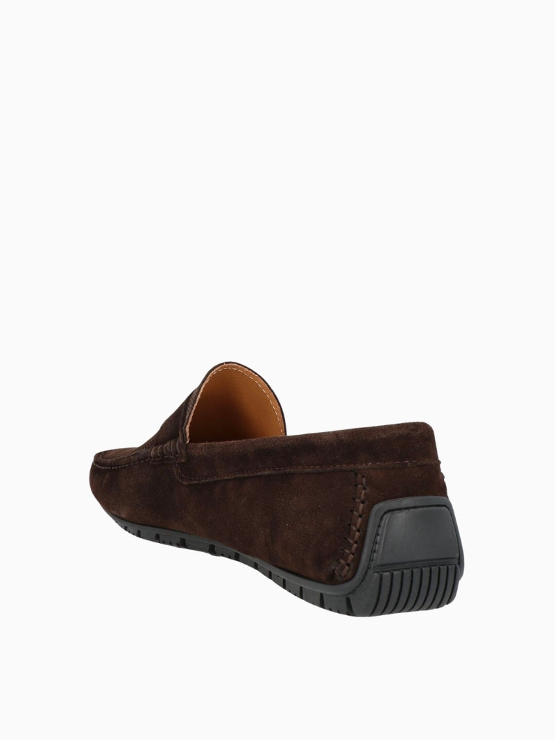 Mocasines de ante barco chocolate