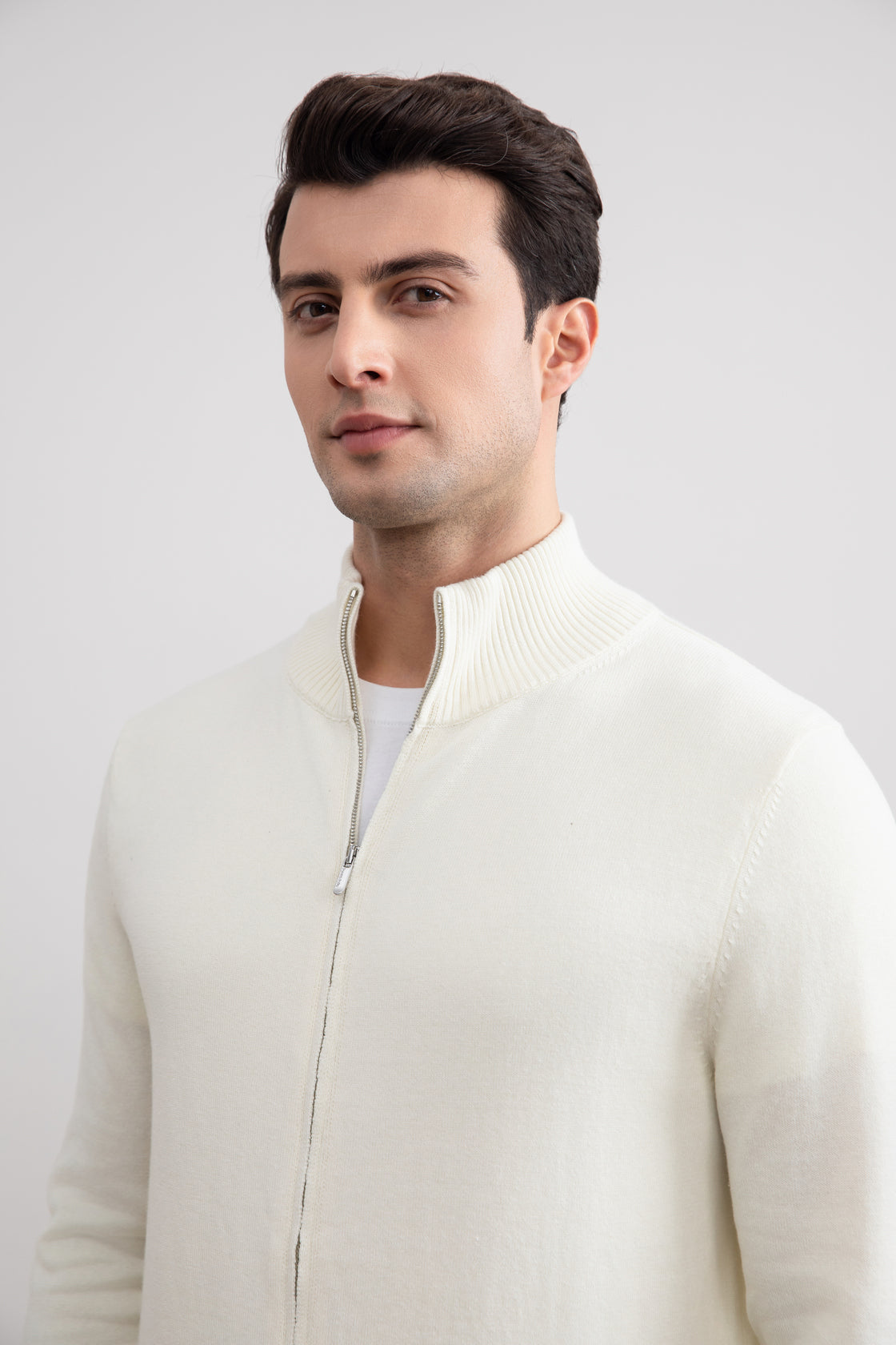 Cárdigan clásico con cremallera Off-White