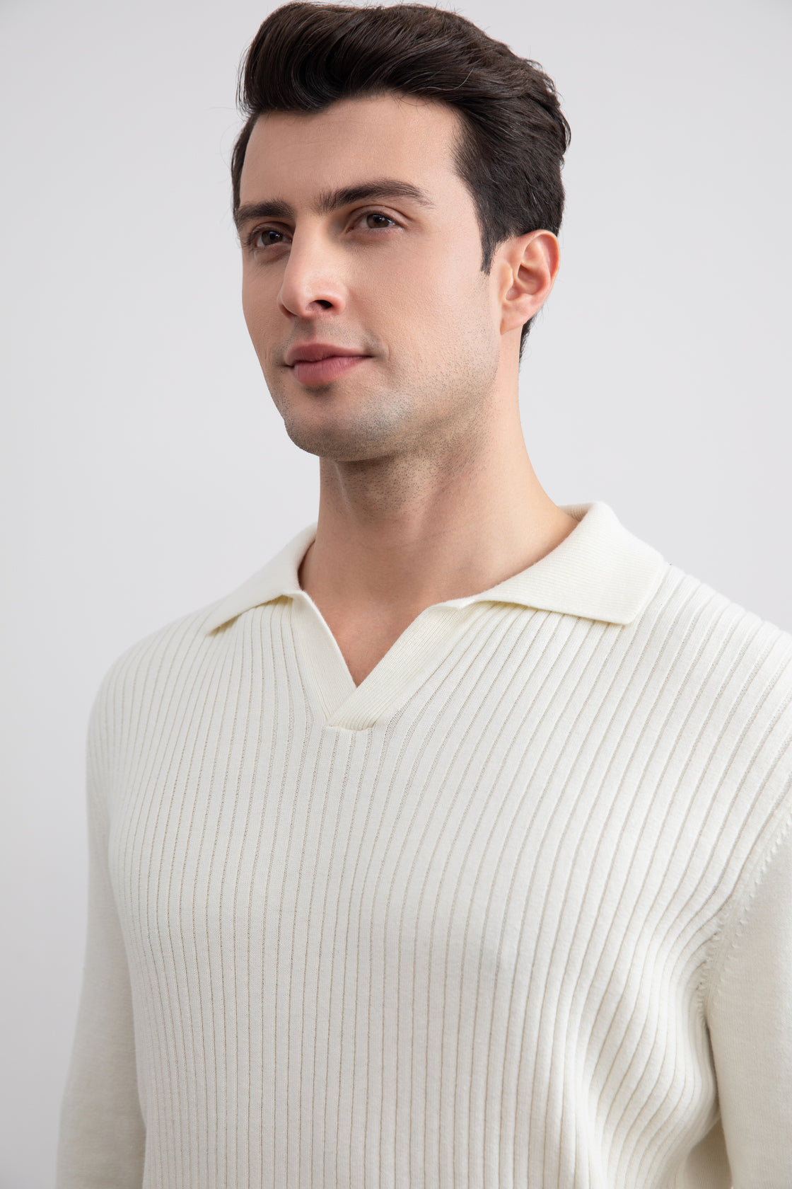 Polo abierto de rayas Off-White