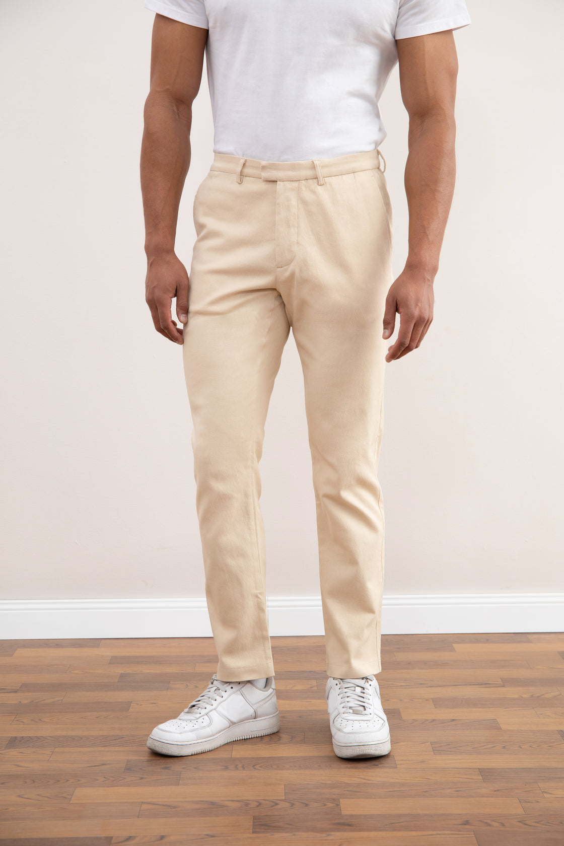 Pantalones de invierno rectos beige