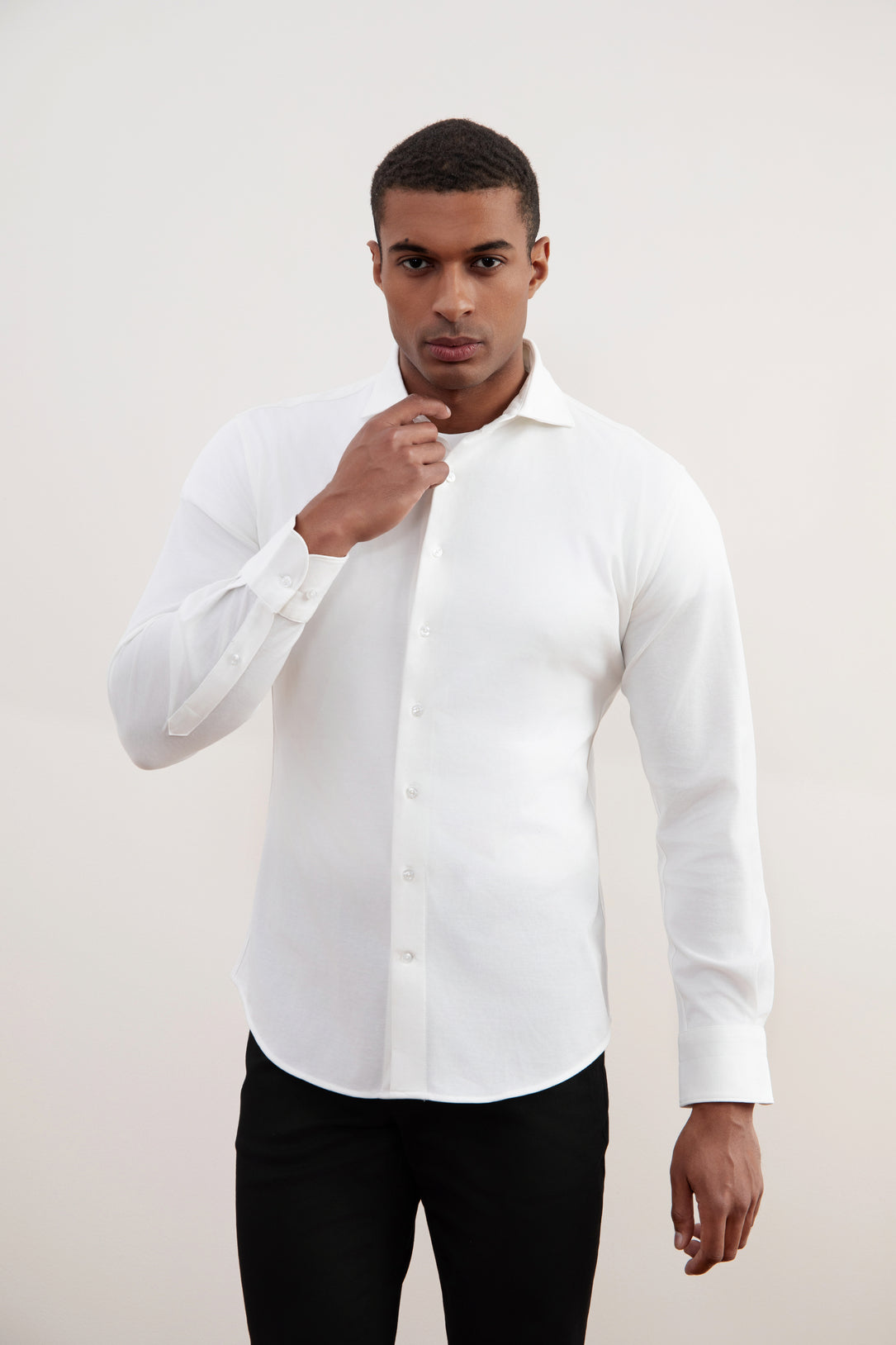 Camisa Off-White de algodón y piqué