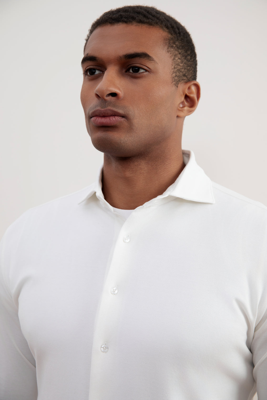 Camisa Off-White de algodón y piqué