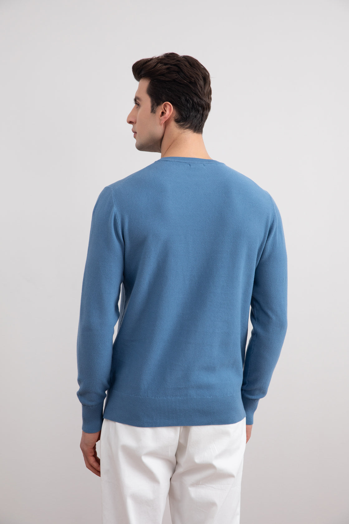 Dusty Blue 18mil Jersey de cuello redondo