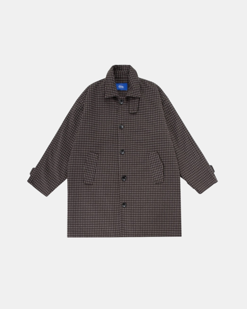 Abrigo oversize de cuadros clásicos