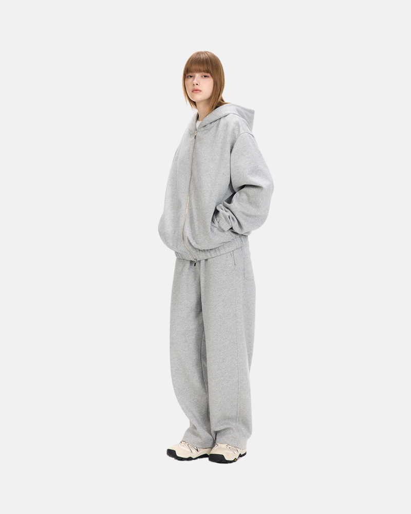 Conjunto de sudadera con cremallera y pantalón ancho