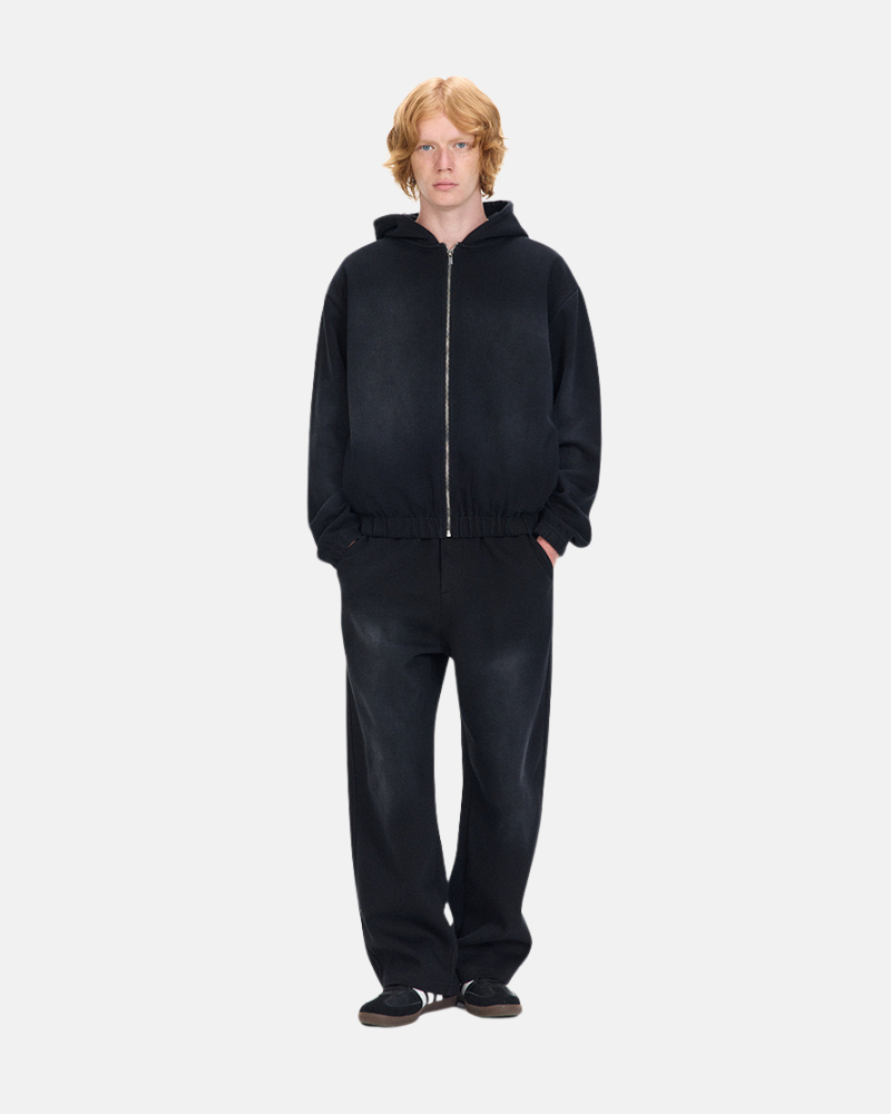 Conjunto de sudadera con cremallera y pantalón ancho