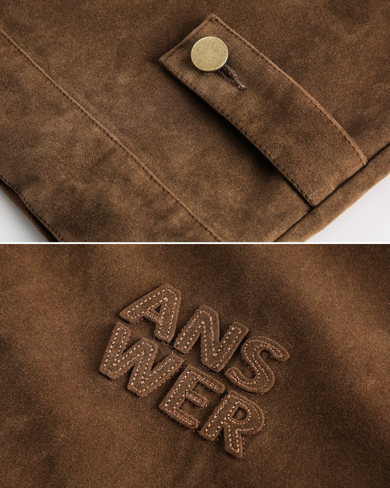 Chaqueta con cremallera bordada Answer