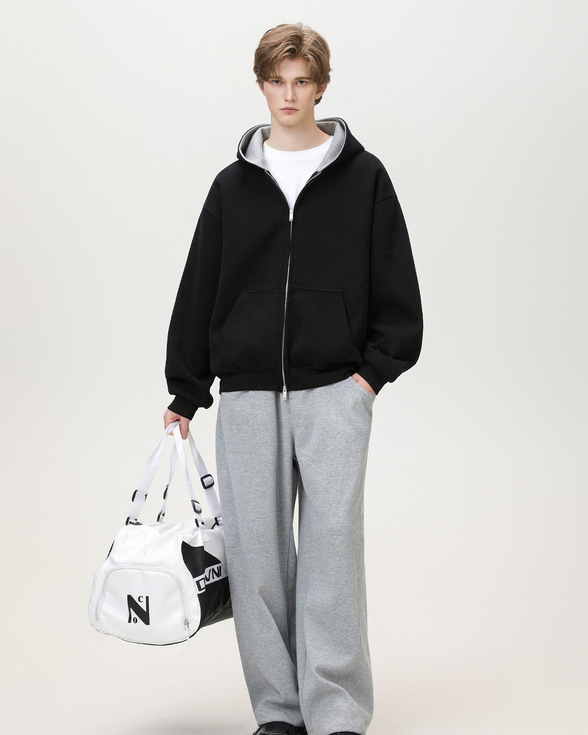 Sudadera con cremallera oversize reversible