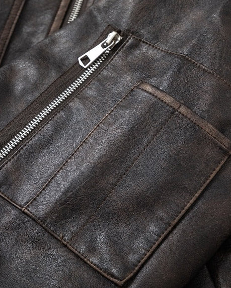 The Aurion PU Leather Padded Jacket