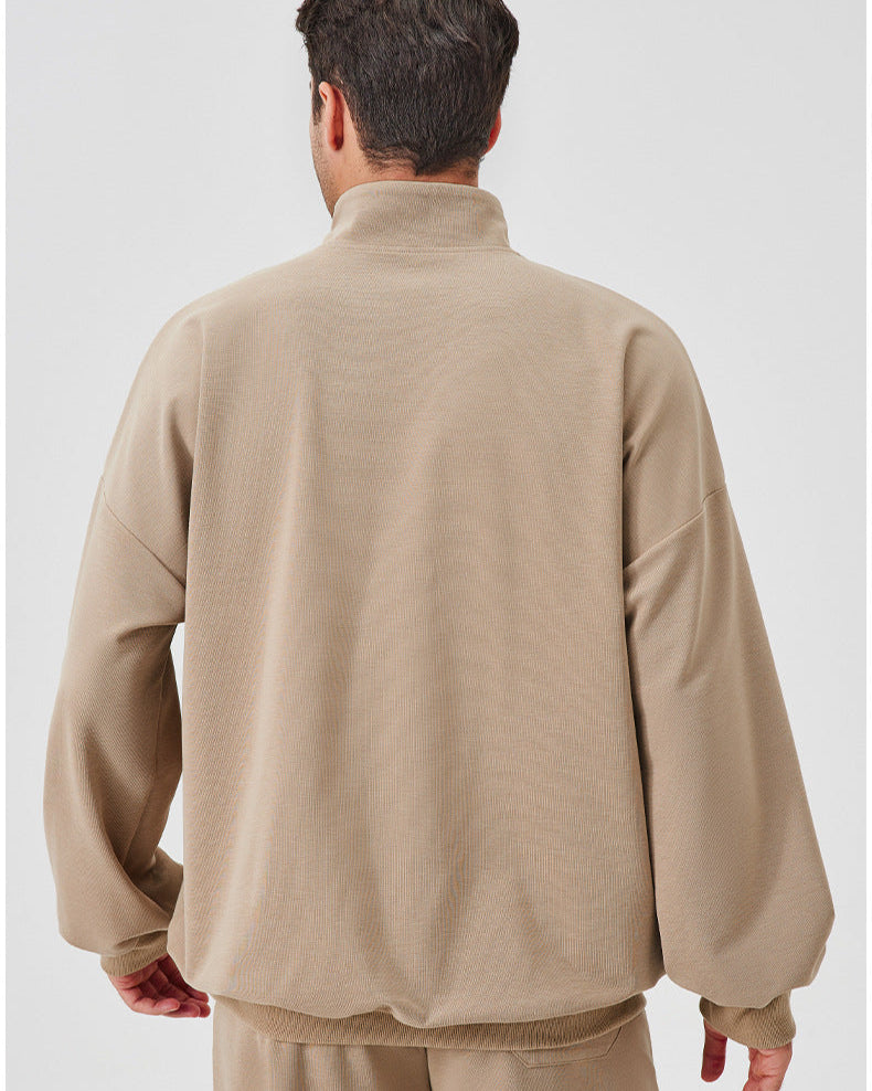 Sudadera relajada con media cremallera