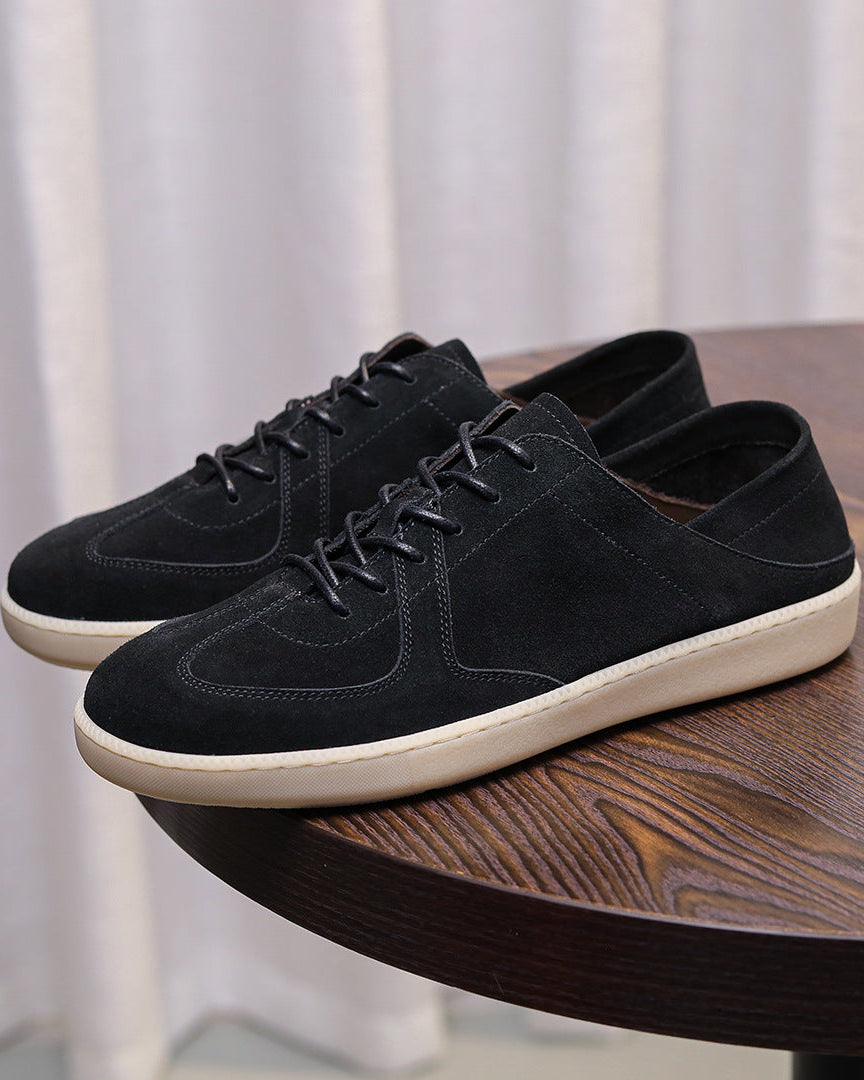 Zapatillas casual de corte bajo en ante