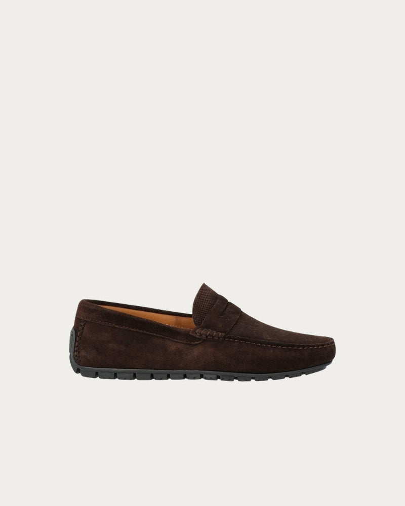 Mocasines de ante barco chocolate