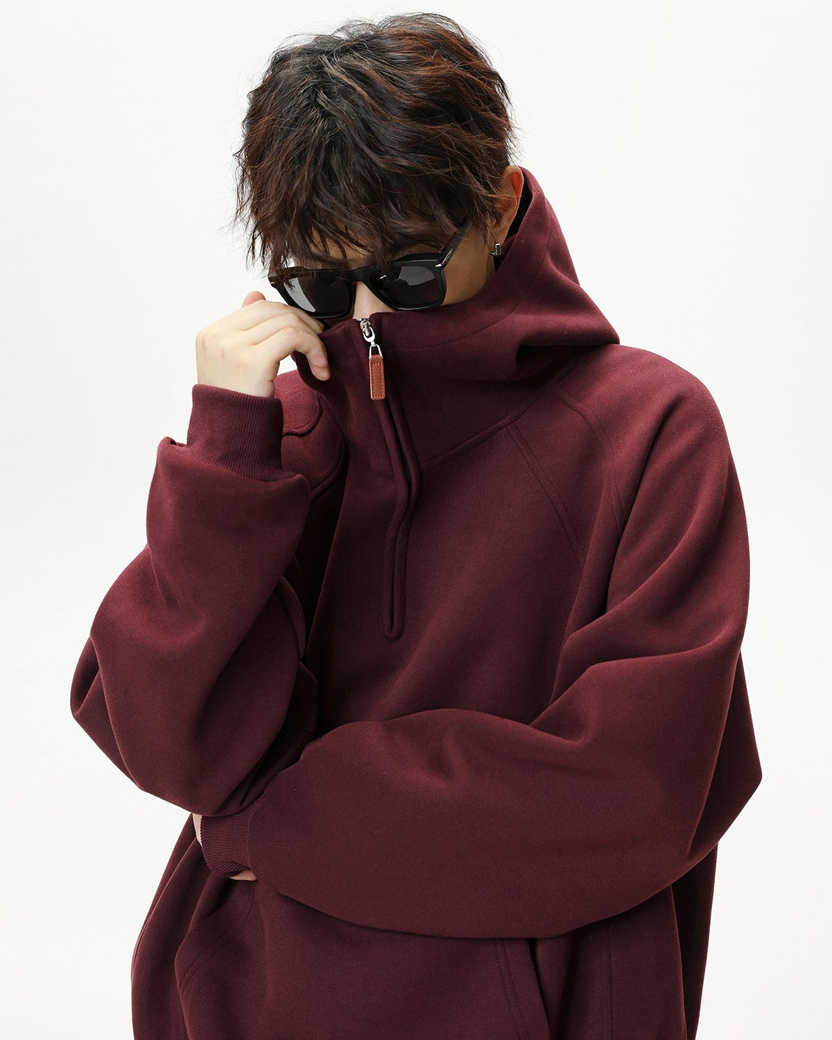 Sculpted Split Zip huppari villapaita huppari