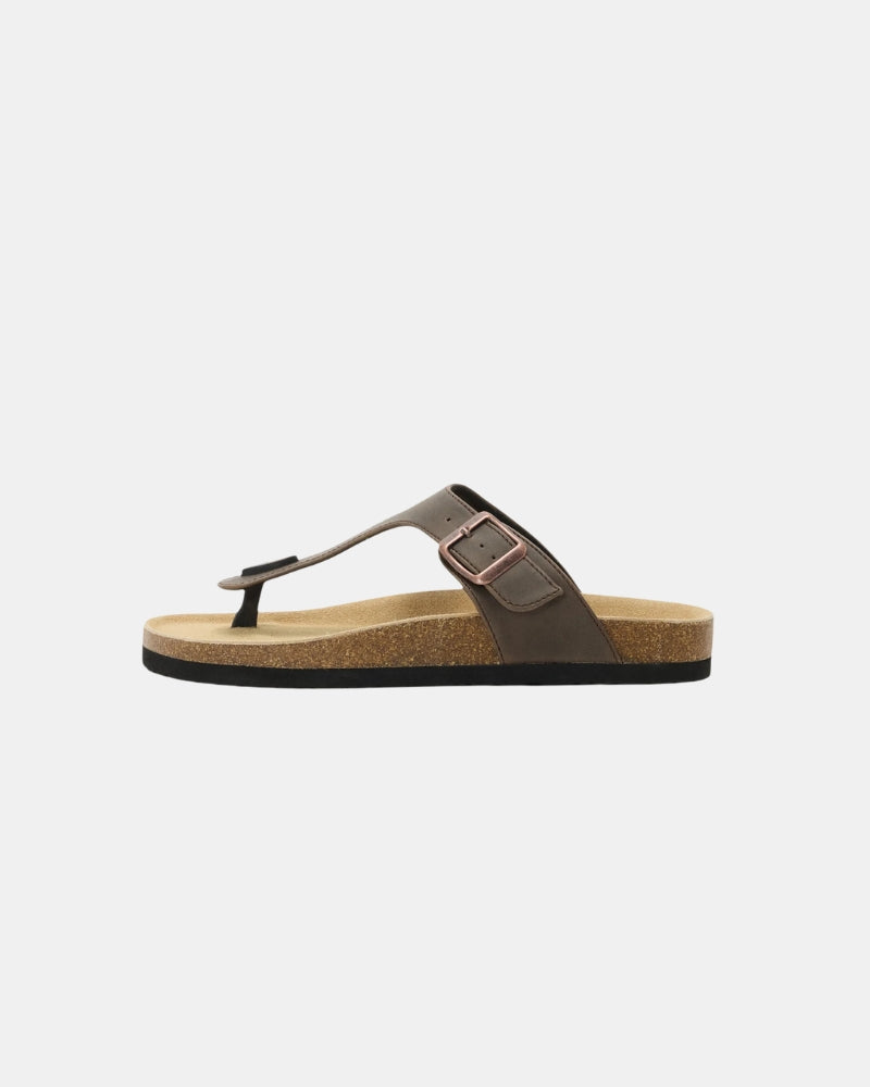 Nahkaiset toe-post sandaalit - Olive