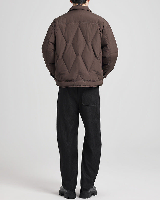 The Winter Plaid Luxe Jacquard Down Jacket -takki