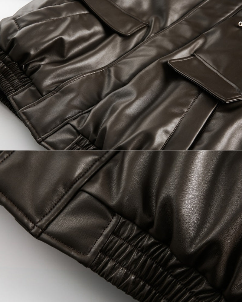 Urban Edge Faux Leather Bomber