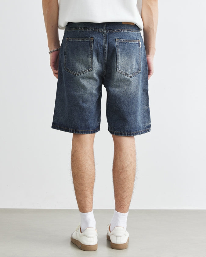 Navy Wash farkkushortsit