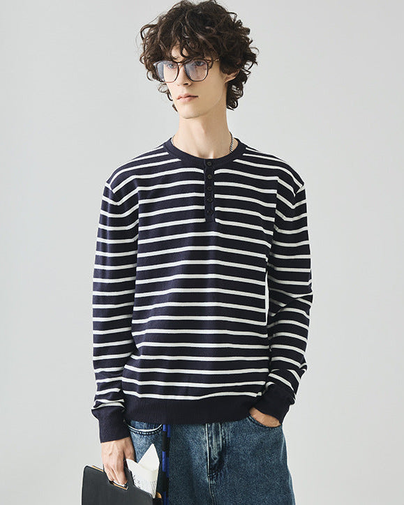 Elliston Contrast Henley Knit Polo neulepusero