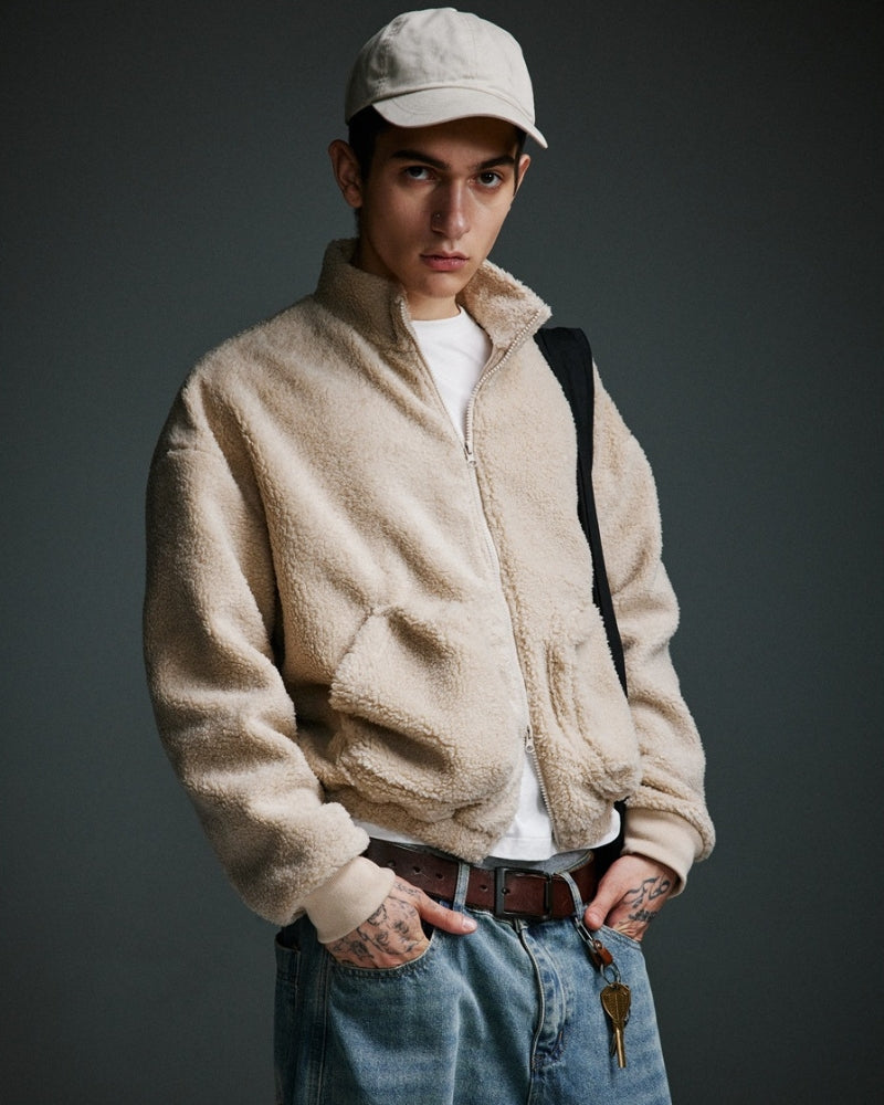 Teddy Relaxed Fit Fleece vetoketjullinen takki