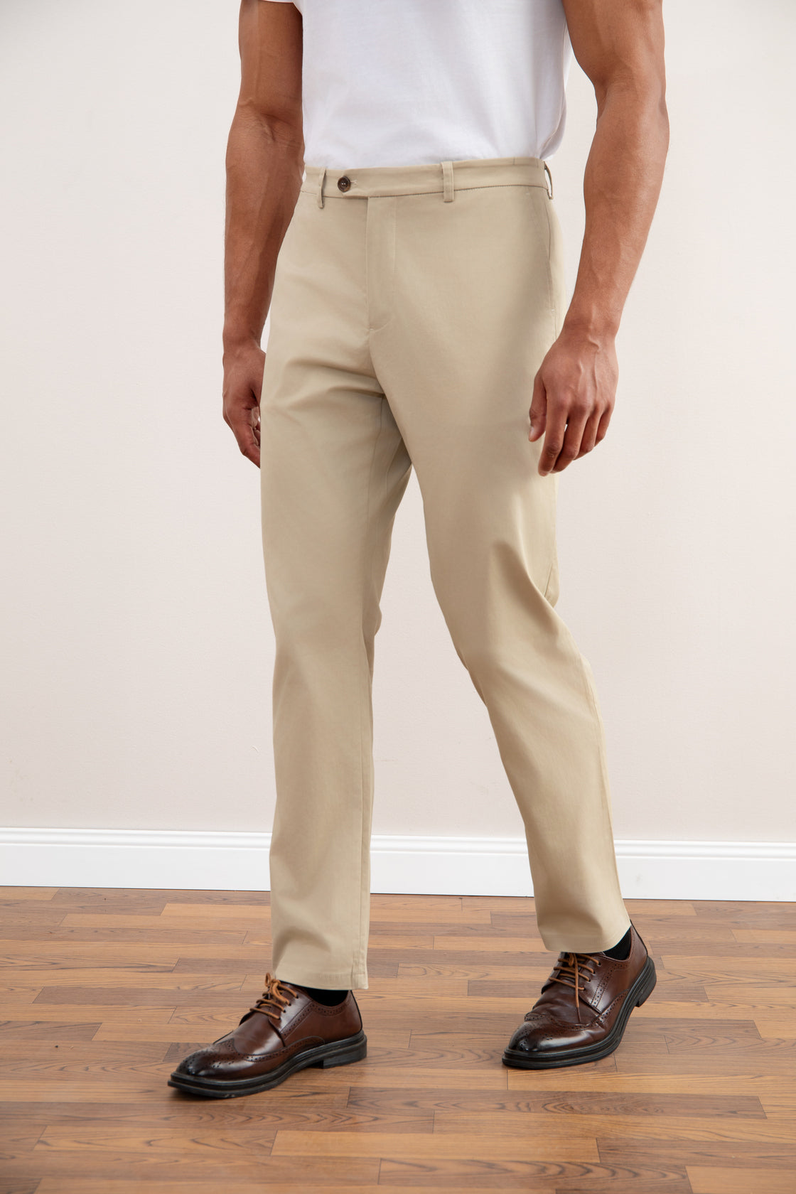 Beige suorakantinen chino