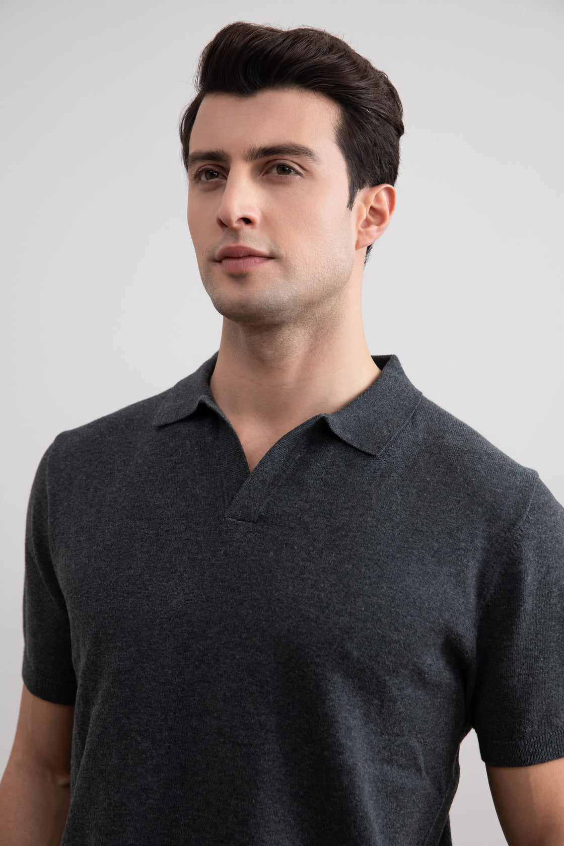 Charcoal Open Polo T-paita
