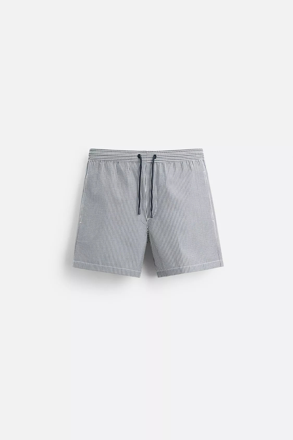 SEERSUCKER MID-LENGTH SWIMMING TRUNKS - Harmaa