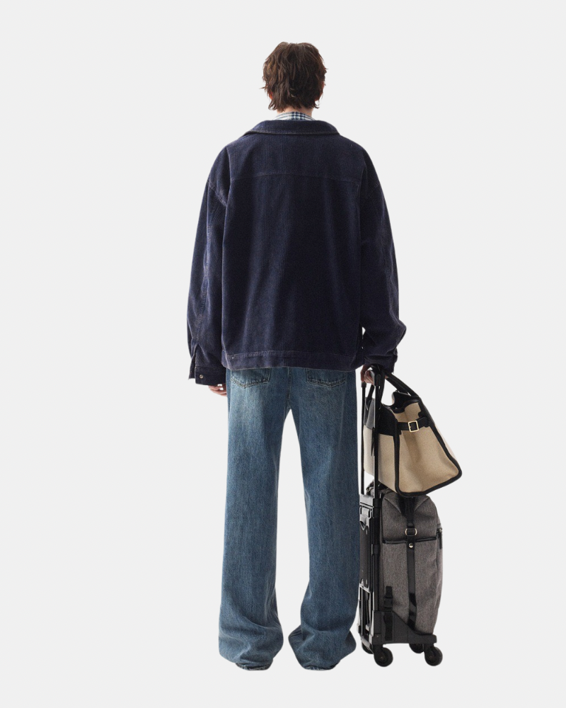 Indigo Corduroy Overshirt-takki