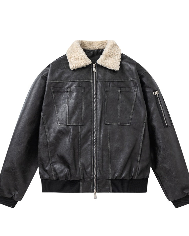 The Aurion PU Leather Padded Jacket