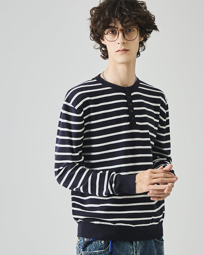Le polo en tricot Henley Elliston Contrast