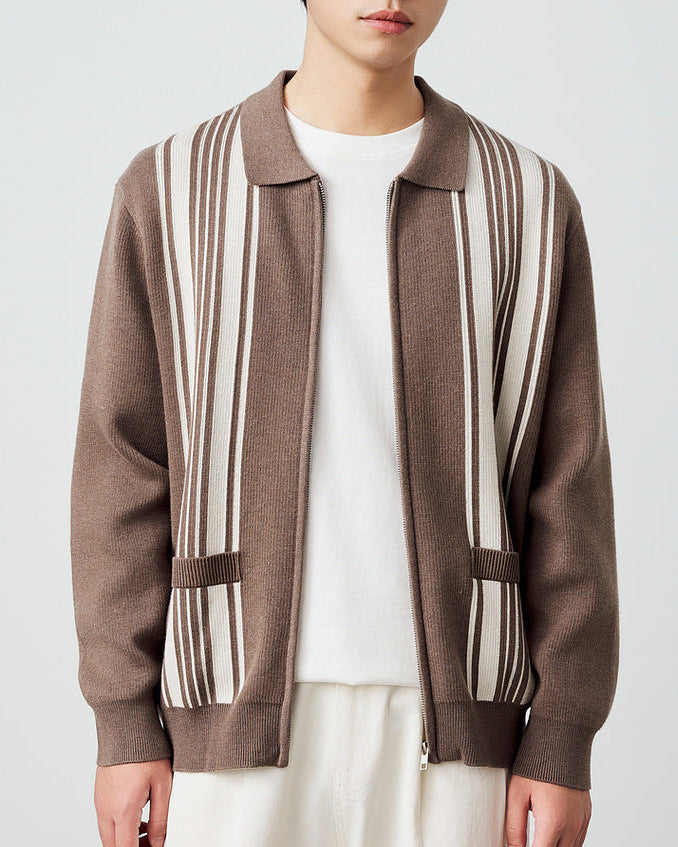 The Mo Maike Cardigan rayé en tricot Harmony