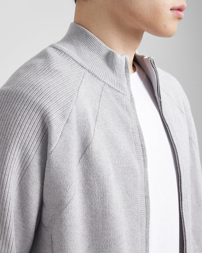 Cardigan en tricot texturé à fente épissée