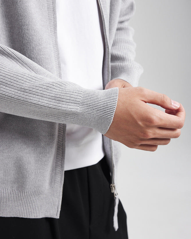 Cardigan en tricot texturé à fente épissée