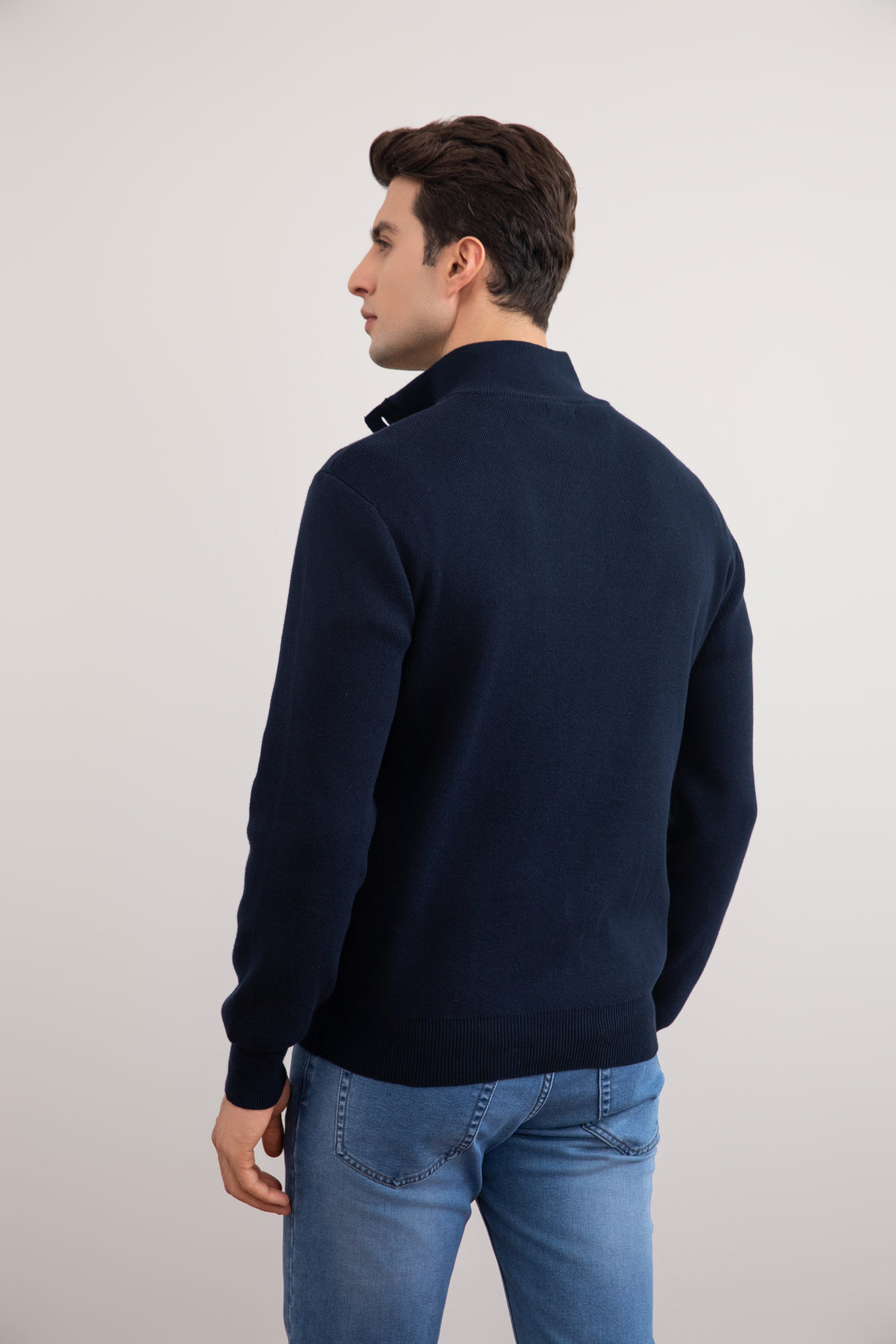 Pull à col roulé Half-Zip , marine
