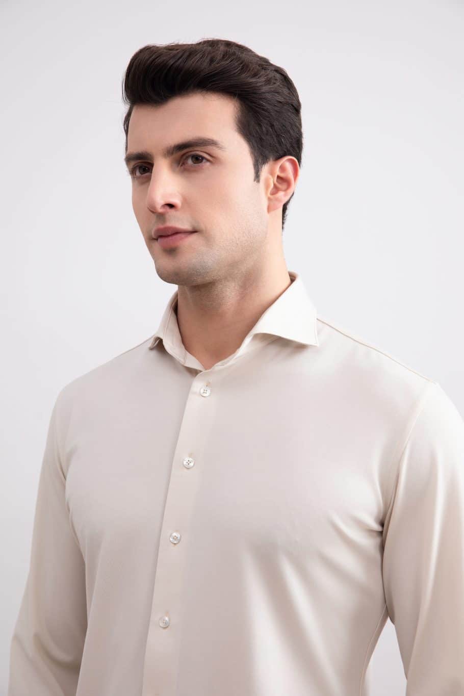 Chemise confort beige