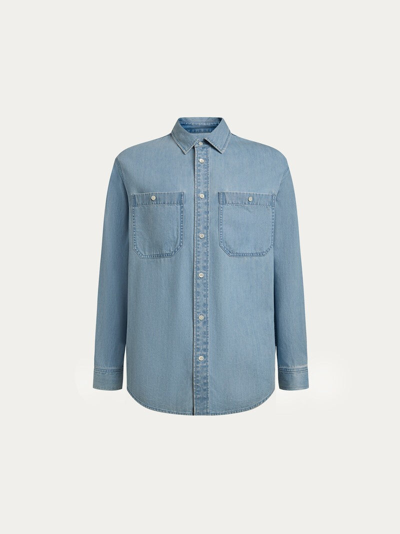 Chemise en denim léger Bleu clair