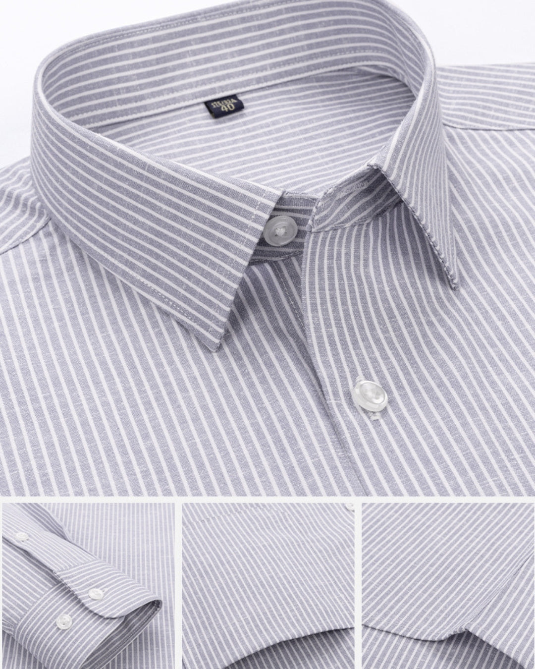 Chemise Oxford à rayures - Gris clair