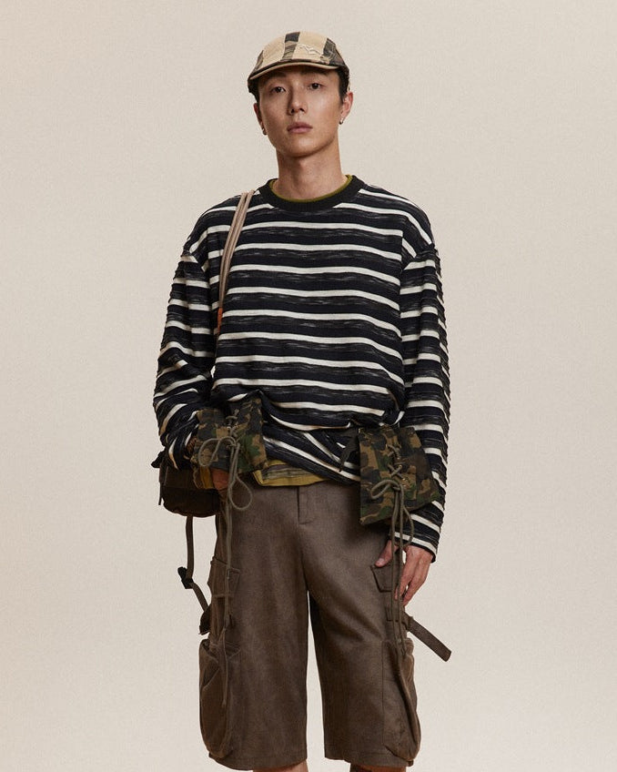 The Driftcrest Striped Top Round Neck Pullover Sweater