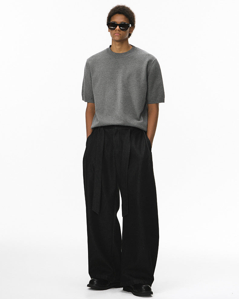 T-shirt en tricot à manches courtes, doux et confortable