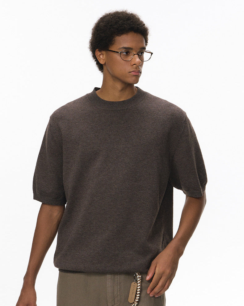 T-shirt en tricot à manches courtes, doux et confortable