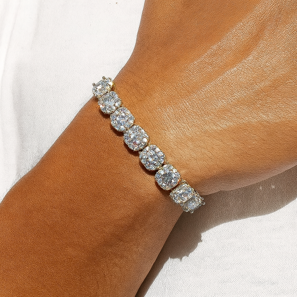 BRACCIALE TENNIS A GRAPPOLO DA 10 MM