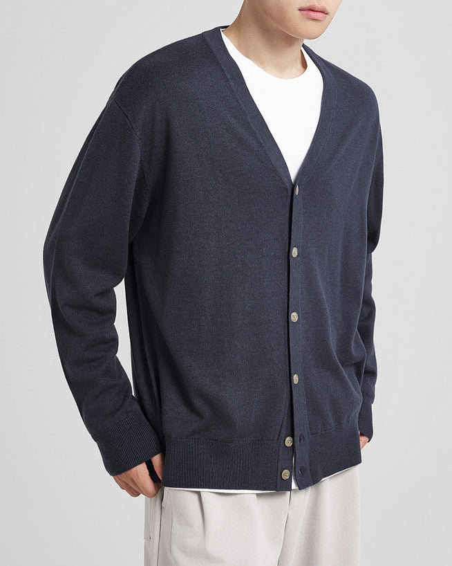 Cardigan con scollo a V in misto lana