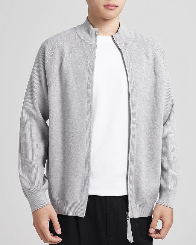 Cardigan in maglia con struttura a fessura impiombata