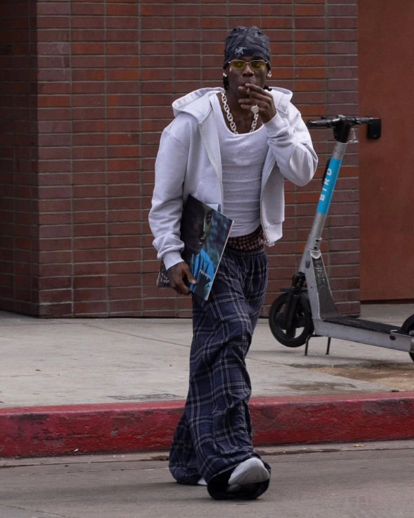 Pantaloni pigiama a quadri con coulisse