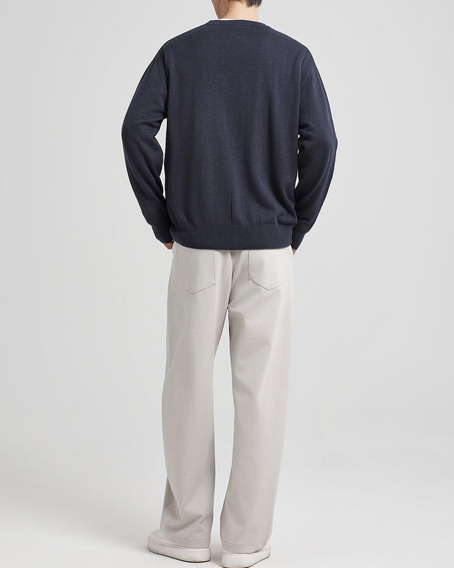 Cardigan con scollo a V in misto lana