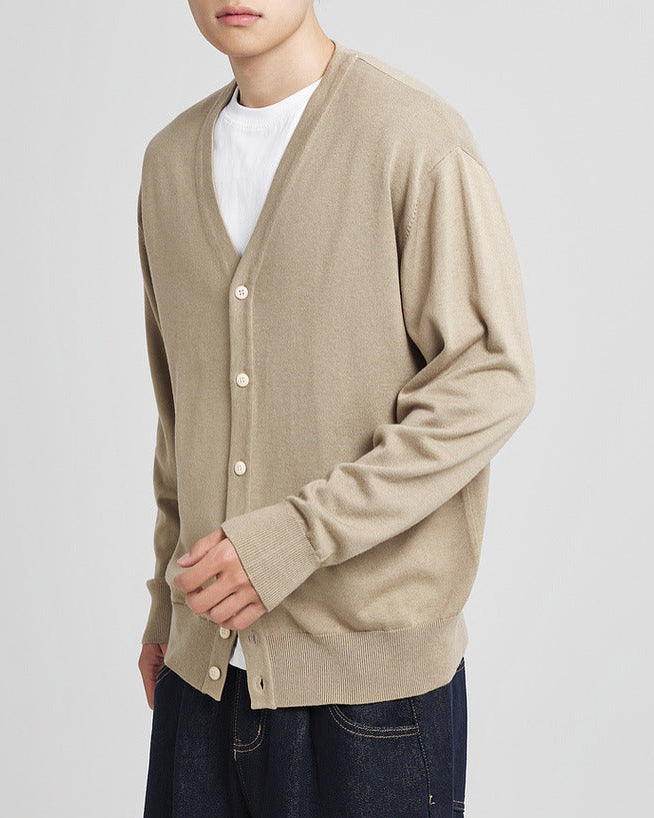 Cardigan con scollo a V in misto lana