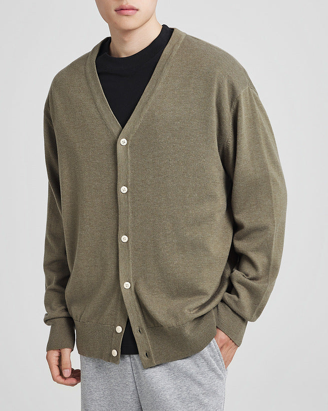 Cardigan con scollo a V in misto lana