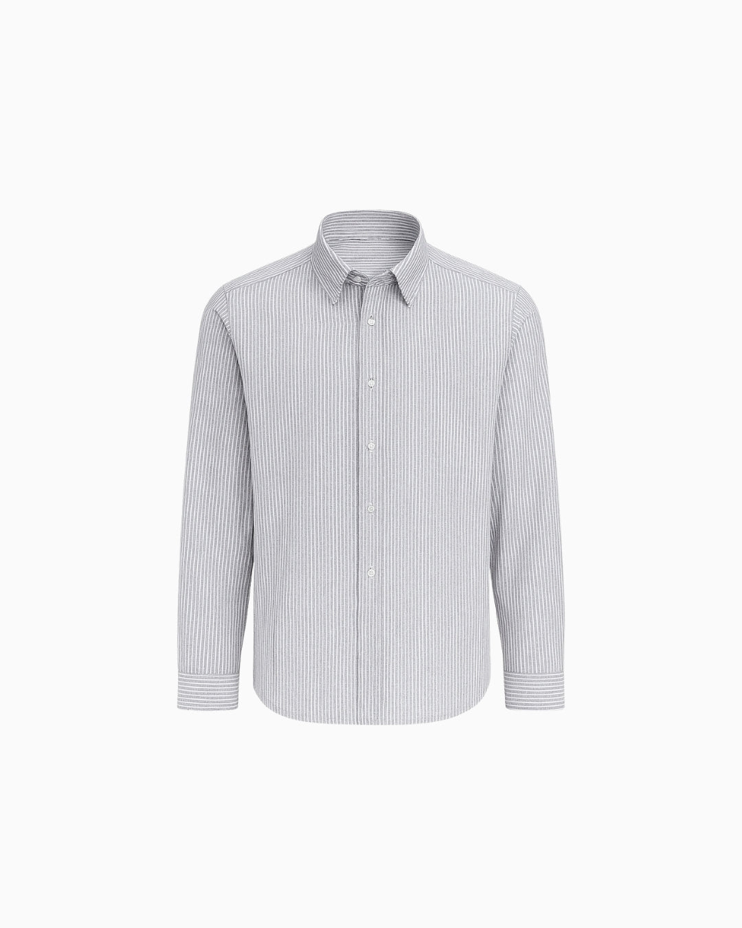 Camicia Oxford a righe - Grigio chiaro
