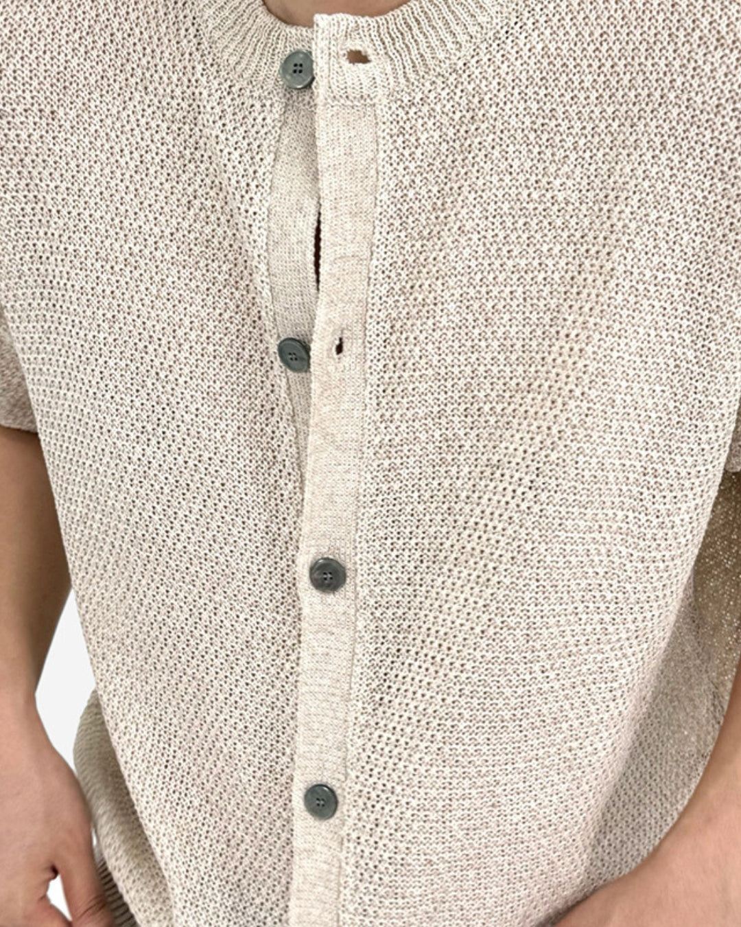 Camicia con bottoni in maglia