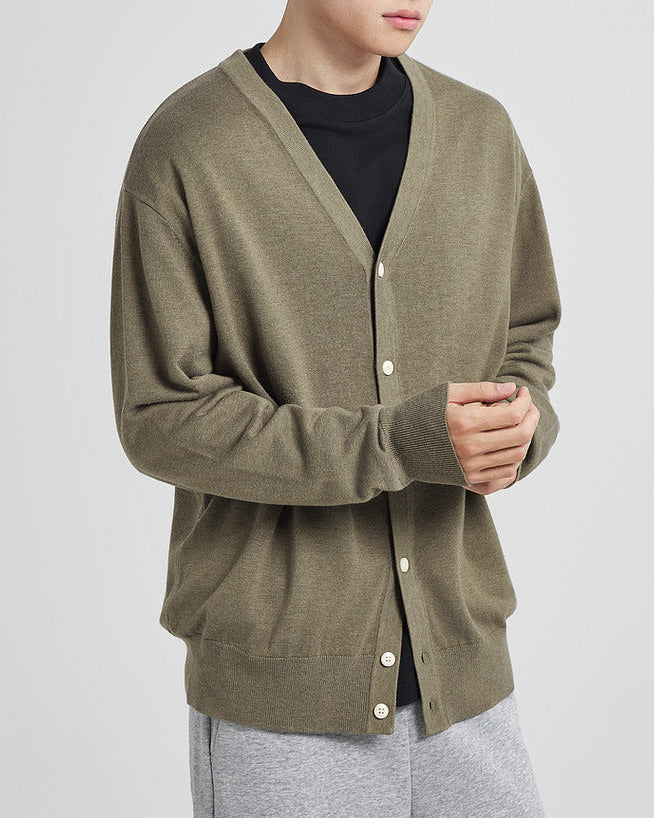 Cardigan con scollo a V in misto lana