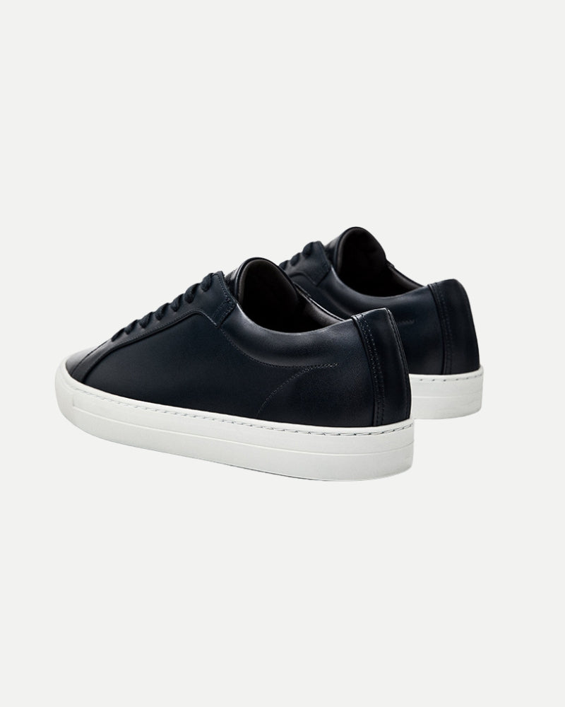Sneakers basse classiche in pelle - nero